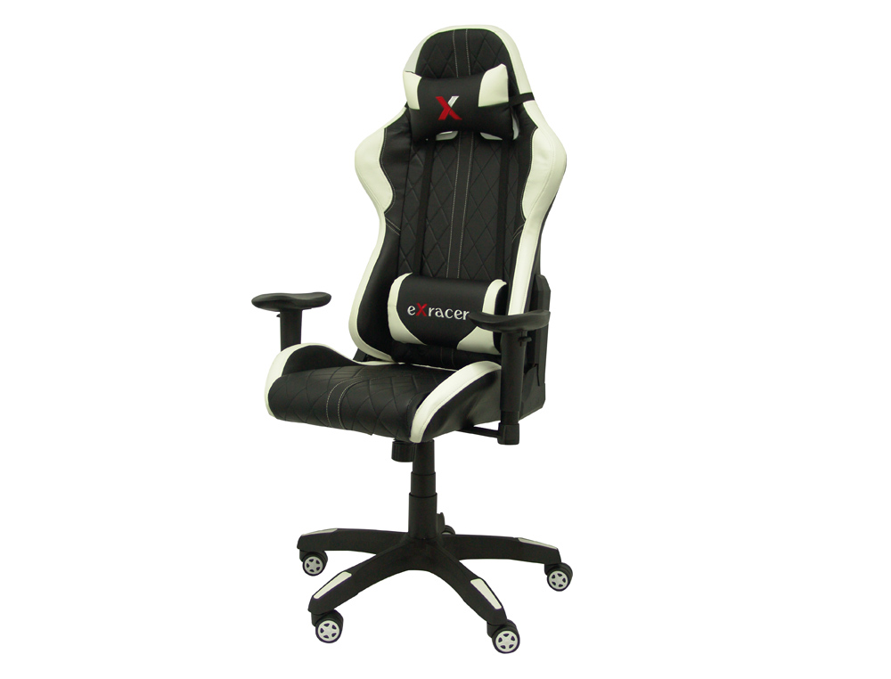 Silla pyc gaming chair giratoria similpiel regulable en altura negra 1200+80x670x670 mm