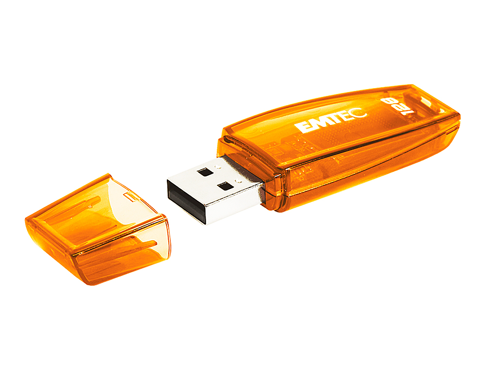 Memoria usb emtec flash c410 128 gb 2.0 naranja