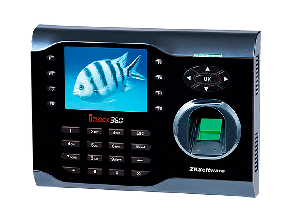 Controlador de presencia zkteco iclock360 con codigo pin tarjeta rfid o huella hasta 100 usuarios