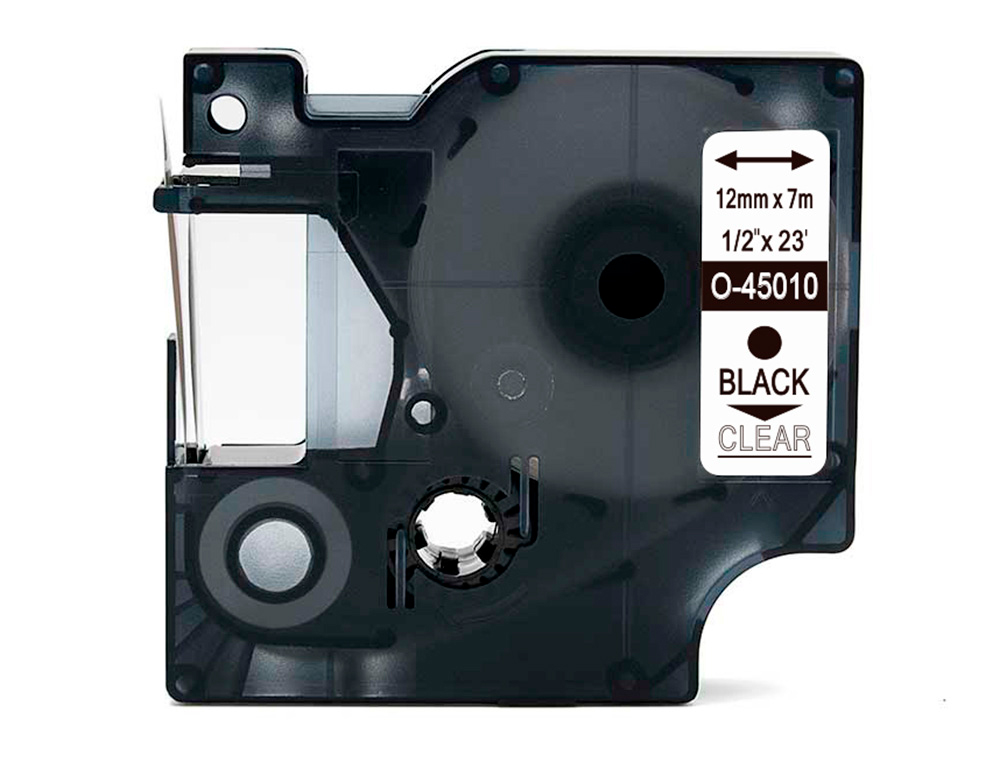 Cinta q-connect 1000 negro-blanco 12mm x 7mt dymo