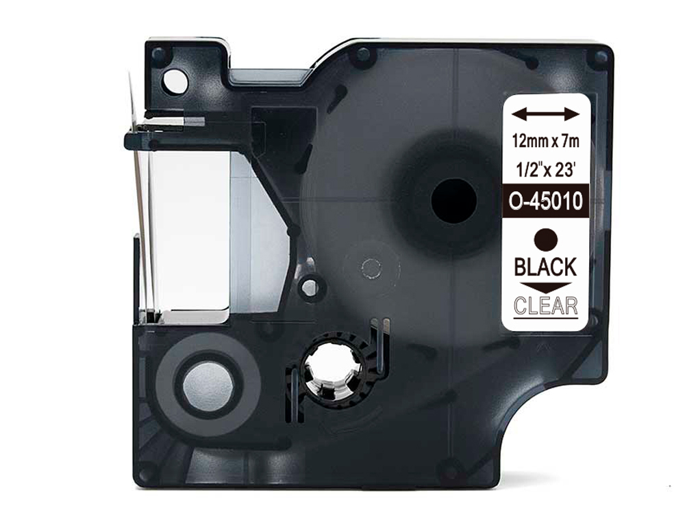 Cinta q-connect negro-transparente 12mm x 7mt dymo