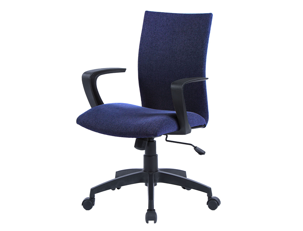 SILLA GIRATORIA Q-CONNECT BASE NYLON REGULABLE EN ALTURA 895+110MM ALTO 580MM ANCHO 550MM PROFUNDIDAD AZUL