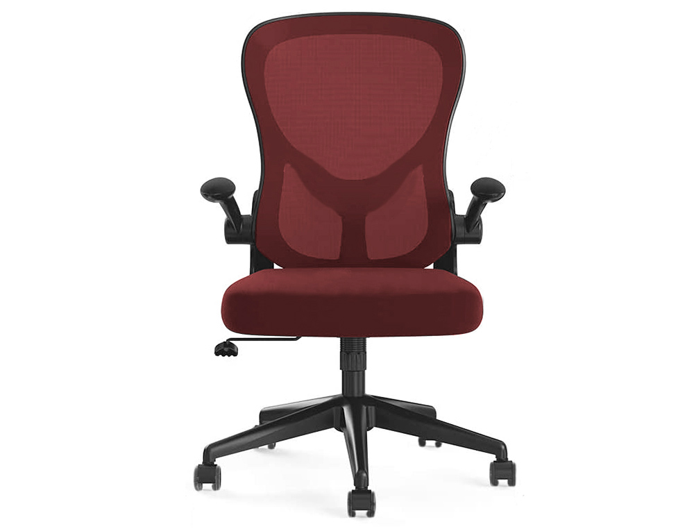 SILLA GIRATORIA Q-CONNECT BASE METAL REGULABLE EN ALTURA 910+75MM ALTO 610MM ANCHO 550MM PROFUNIDAD ROJO