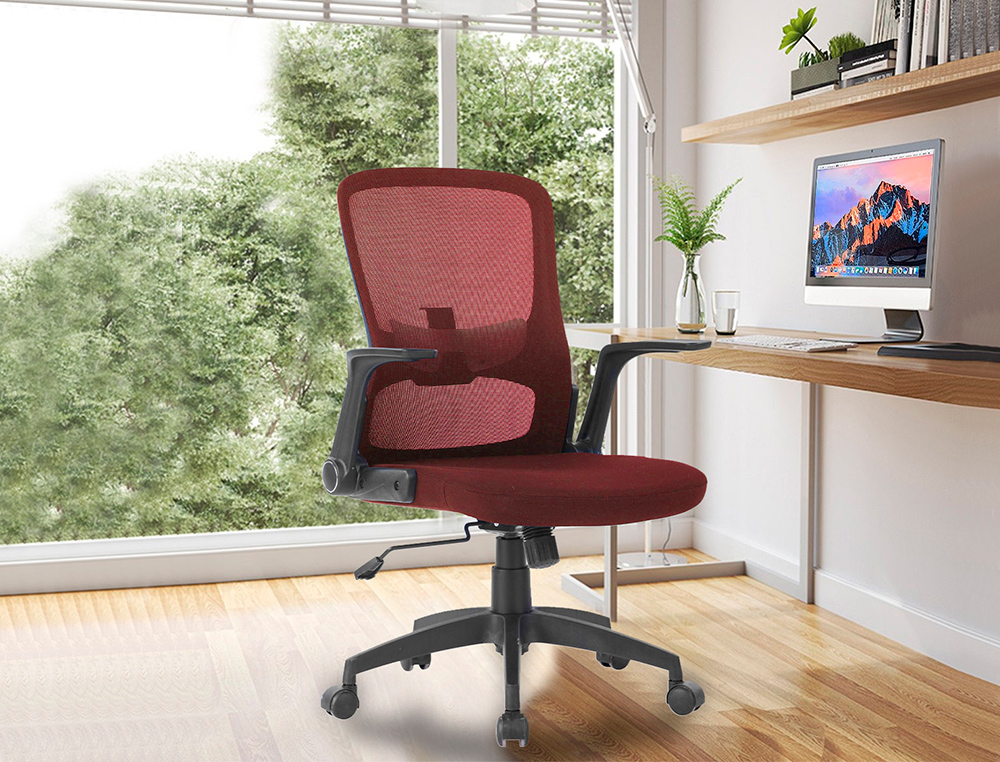 SILLA GIRATORIA Q-CONNECT BASE METAL REGULABLE EN ALTURA 910+75MM ALTO 610MM ANCHO 550MM PROFUNIDAD ROJO