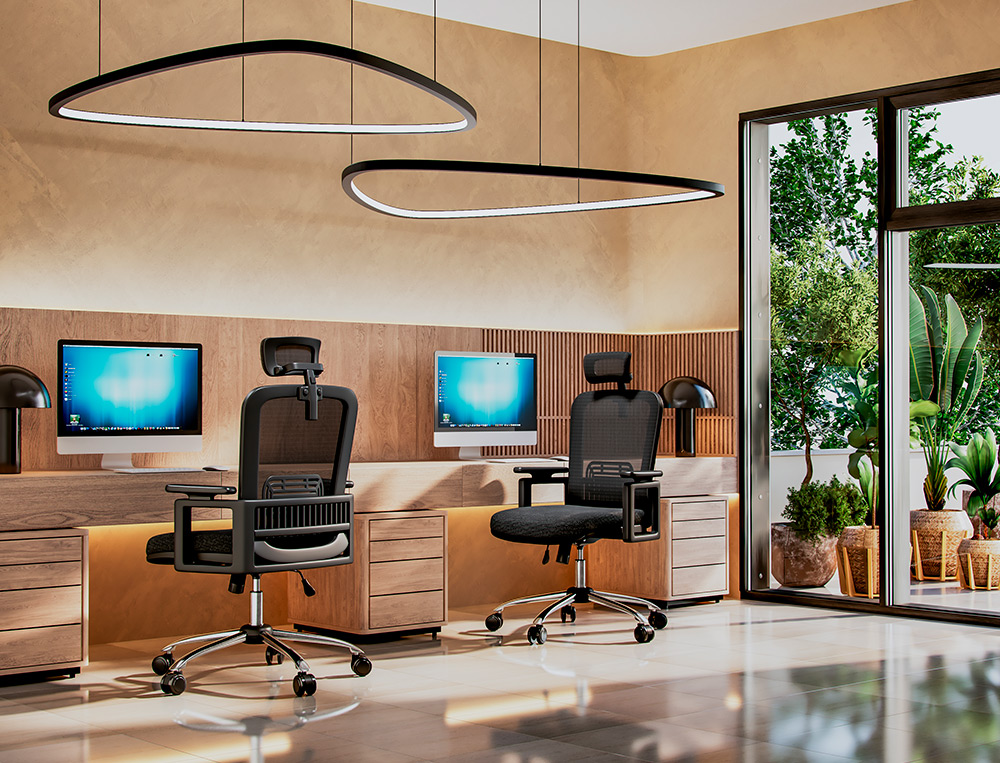 CADEIRA DE DIRECAO Q-CONNECT ERGONOMICA BASE METAL ENCOSTO ALTO COM APOIO DE CABECA AJUSTAVEL REGULAVEL EM ALTURA 1140+7