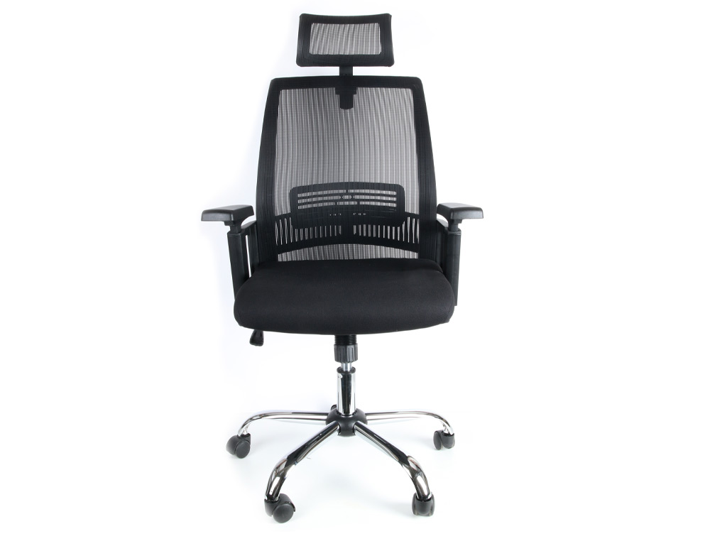CADEIRA DE DIRECAO Q-CONNECT ERGONOMICA BASE METAL ENCOSTO ALTO COM APOIO DE CABECA AJUSTAVEL REGULAVEL EM ALTURA 1140+7