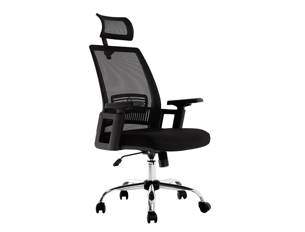 CADEIRA DE DIRECAO Q-CONNECT ERGONOMICA BASE METAL ENCOSTO ALTO COM APOIO DE CABECA AJUSTAVEL REGULAVEL EM ALTURA 1140+7