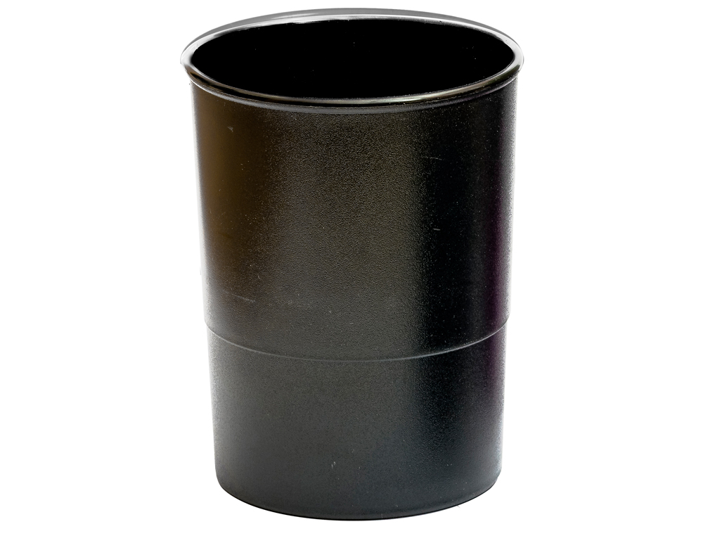 Cubilete portalapices q-connect negro opaco plastico redondo diametro 75 mm alto 100 mm