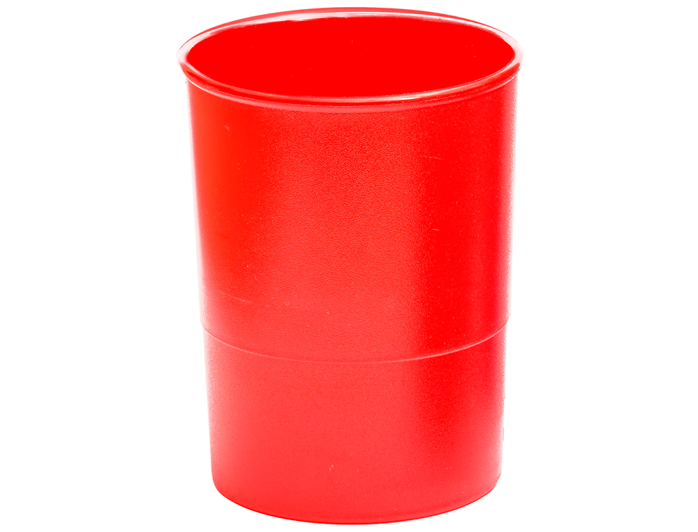 Cubilete portalapices q-connect plastico diametro 75 mm altura 100 mm rojo opaco