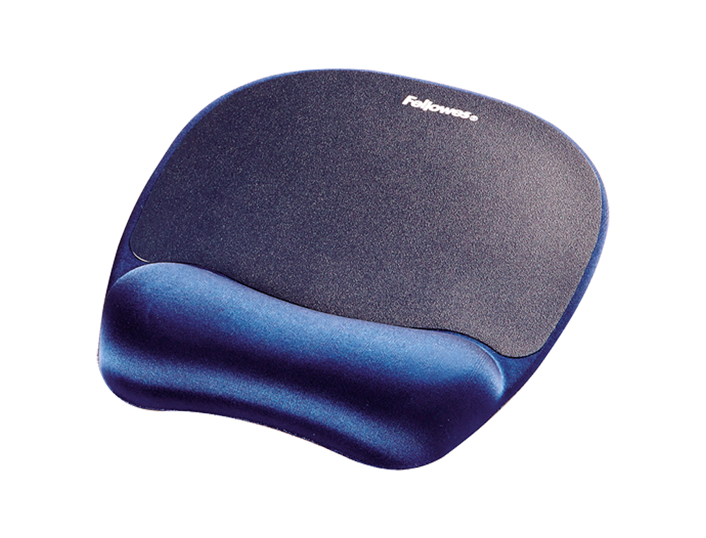 Alfombrilla para raton fellowes con reposamuñecas de espuma memory foam azul 230x196x20 mm