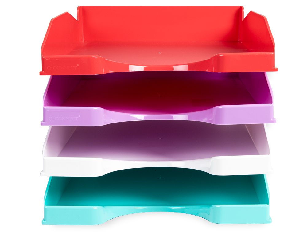 BANDEJA SOBREMESA PLASTICO Q-CONNECT LAVANDA OPACO 240X70X340 MM