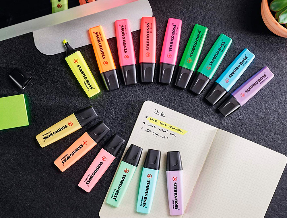 ROTULADOR STABILO BOSS FLUORESCENTE 70 ESTUCHE DE 4 UNIDADES COLORES SURTIDOS