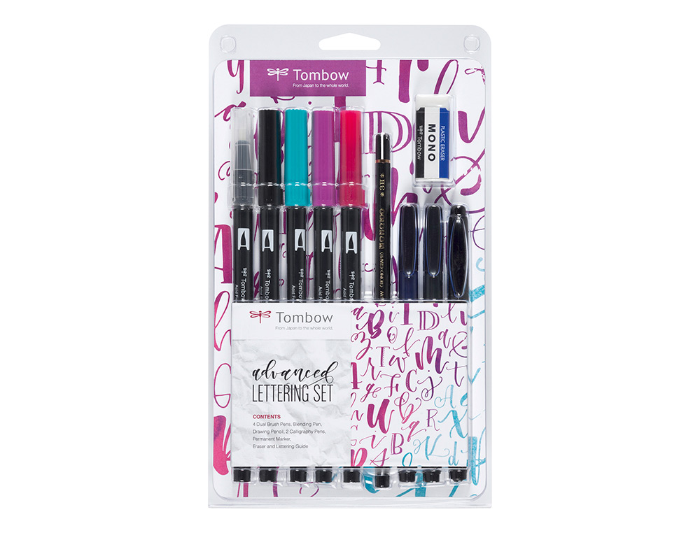 Set lettering tombow advanced 10 piezas