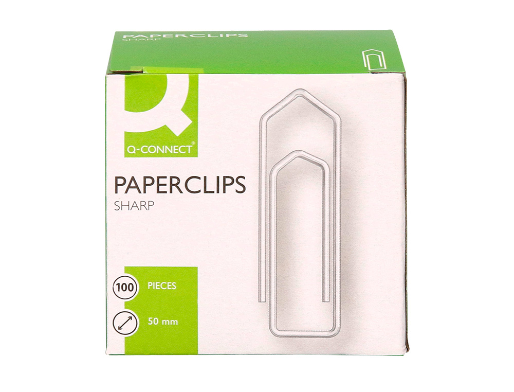 Clips niquelados q-connect nº4 50 mm caja de 100 unidades