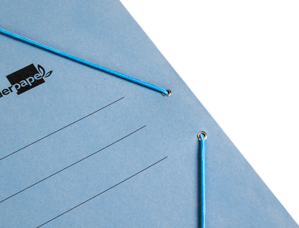 CARPETA LIDERPAPEL GOMAS FOLIO 3 SOLAPAS CARTON PINTADO AZUL