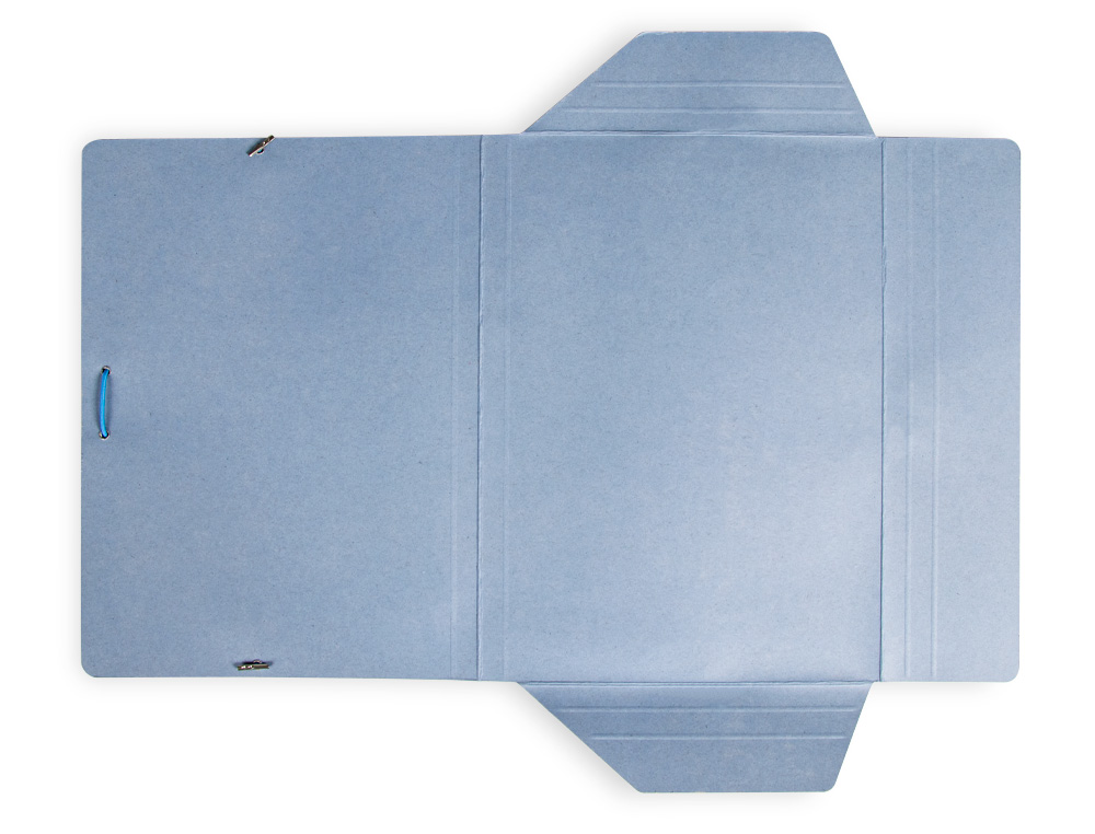 CARPETA LIDERPAPEL GOMAS FOLIO 3 SOLAPAS CARTON PINTADO AZUL