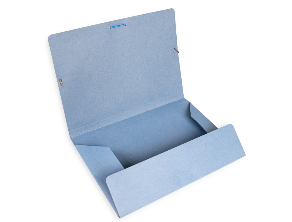 CARPETA LIDERPAPEL GOMAS FOLIO 3 SOLAPAS CARTON PINTADO AZUL