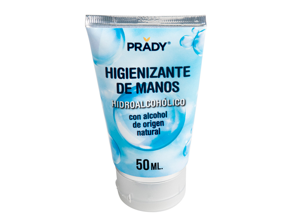 Gel hidroalcoholico higienizante para manos limpiay desinfecta sin necesidad de aclarado bote de 50 ml