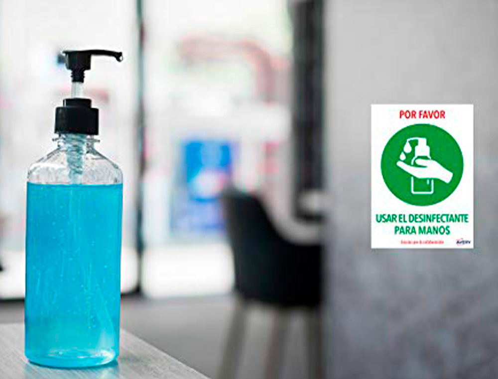 SEAL ADHESIVA AVERY USAR EL DESINFECTANTE PARA LAS MANOS DIN A4 RESISTENTE A LOS RAYOS UV PACK DE 2 UNIDADES