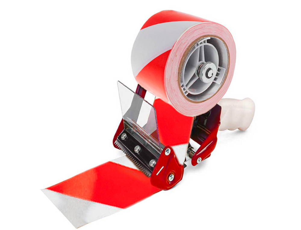 CINTA ADHESIVA Q-CONNECT DE SEGURIDAD ROJO Y BLANCO 20 MT X 48 MM
