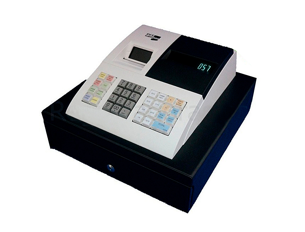 Registradora ecr sampos er-057 s blanca 14 departamentos display vfd antireflejos conforme