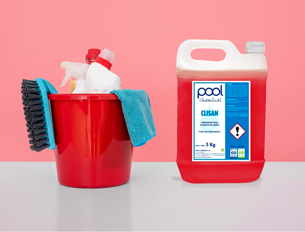 LIQUIDO DE LIMPEZA CASAS DE BANHO POOL CHEMICAL CLISAN ANTICALCARIO GARRAFA 5 LITROS