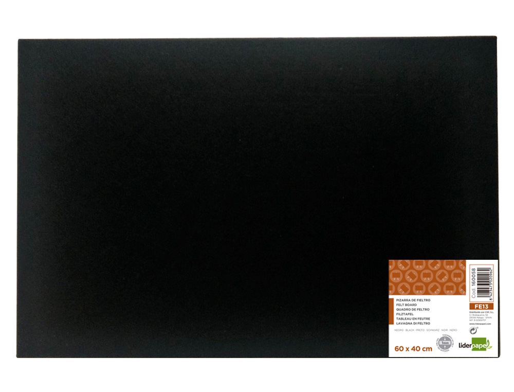 QUADRO DE FELTRO LIDERPAPEL MURAL COR PRETO 40X60 CM