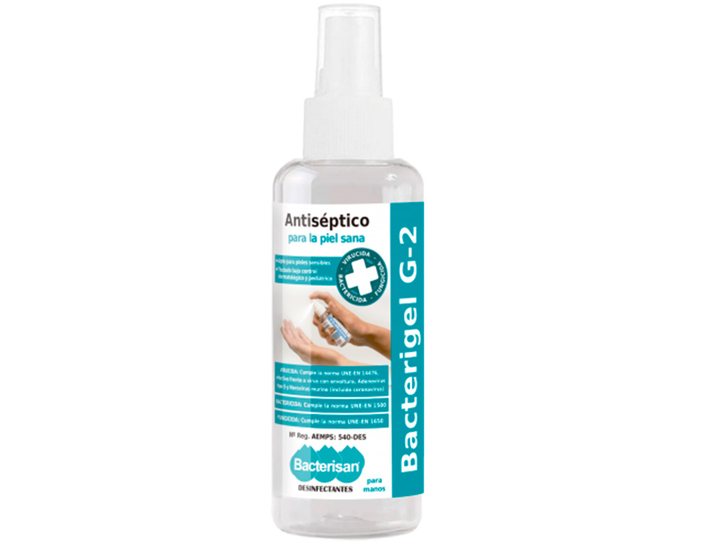 Gel hidroalcoholico antiseptico bacterigel g5 para manos limpia desinfecta sin aclarado spray de 60 ml