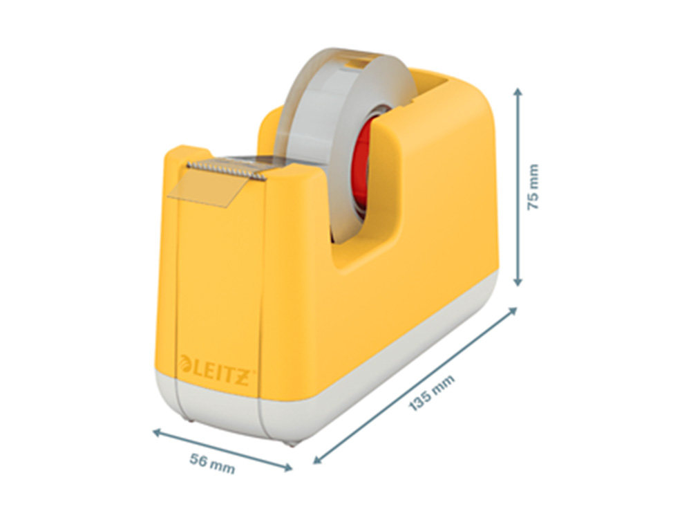 PORTARROT SOBRETAULA LEITZ COSY PLÀSTIC PER A CINTES 33 MT COLOR GROC