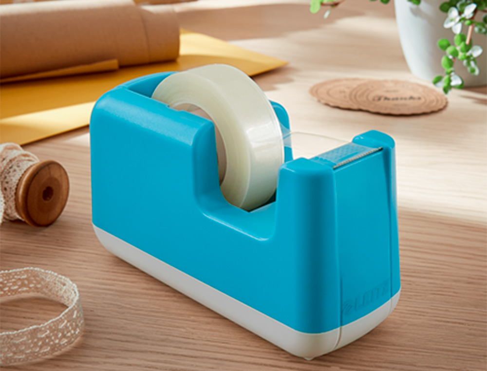 PORTARROLLO SOBREMESA LEITZ COSY PLASTICO PARA CINTAS 33 MT COLOR AZUL