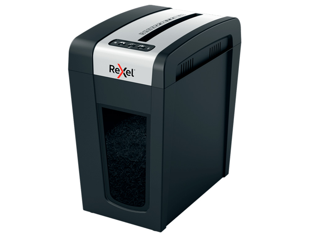 Destructora de documentos rexel secure mc6-sl eu capacidad 6 hojas grapas clips tarjetas y cd 18 l