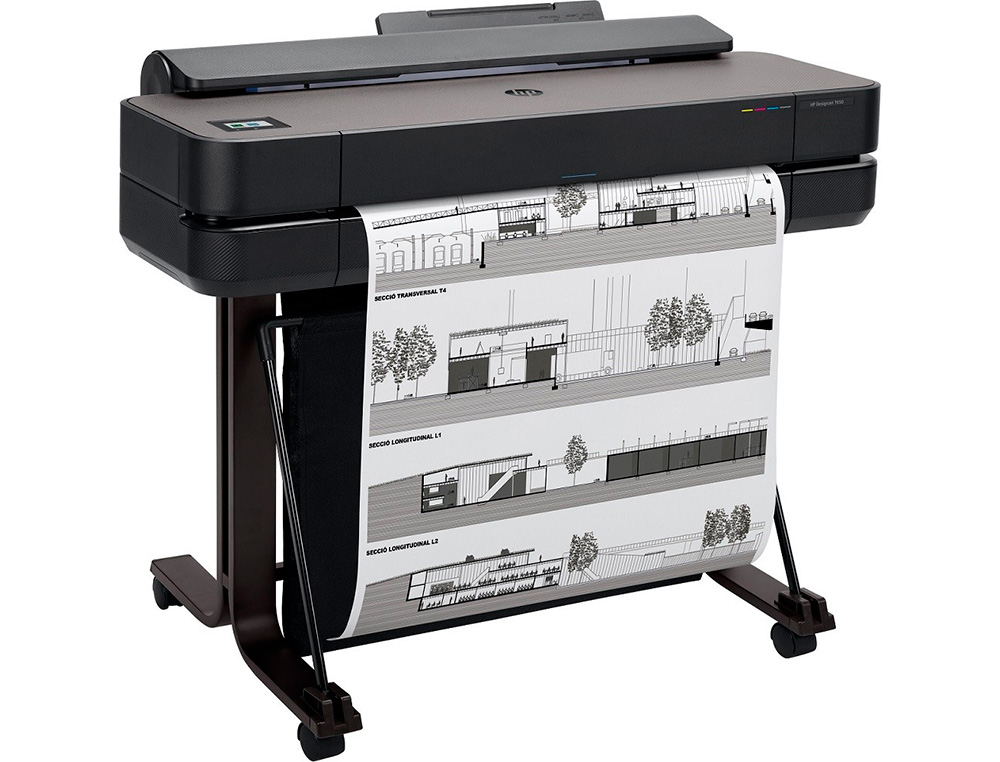 Impresora hp designjet t650 24 pulgadas base integrada 2400x1200 ppp tinta color 26 ppm 1gb din a1