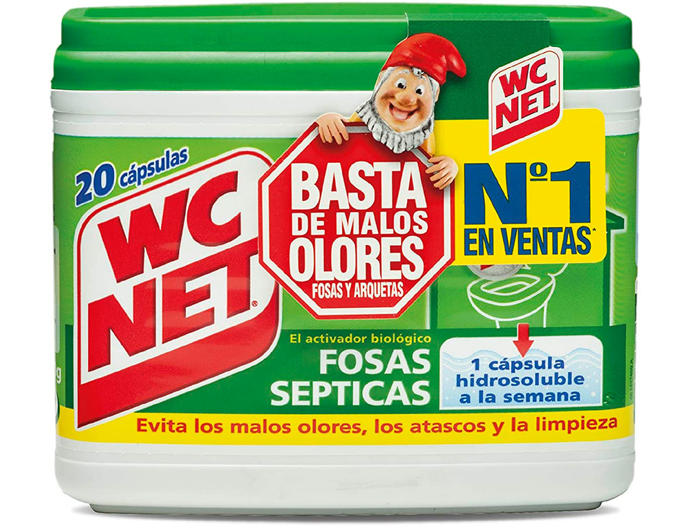 Elimina olores wc net fosas septicas capsula de 18 gr caja de 20 unidades