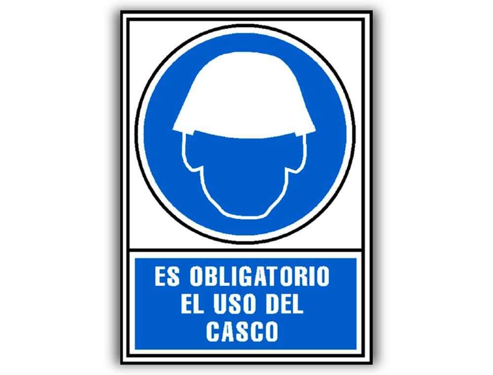 Pictograma archivo 2000 obligatorio uso de casco pvc azul luminiscente 210x297 mm