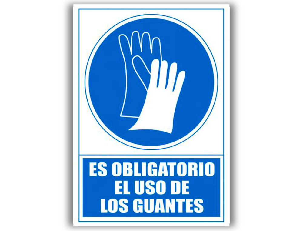 Pictograma archivo 2000 obligatorio uso de guantes pvc azul luminiscente 210x297 mm