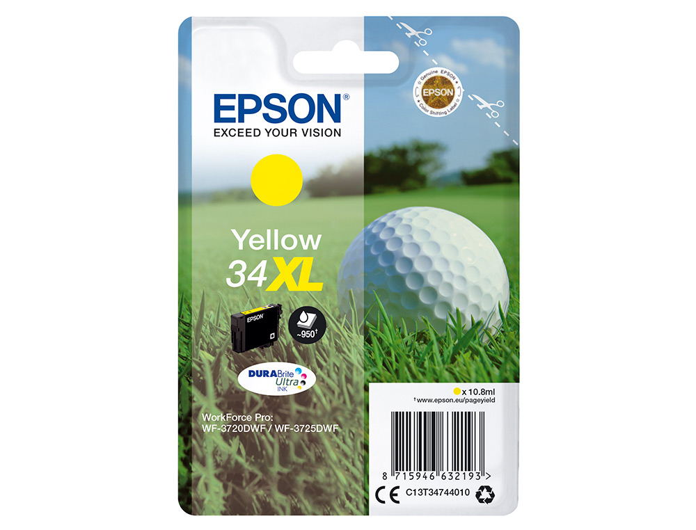 Ink-jet epson singlepack amarillo 34xl durabrite ultra ink