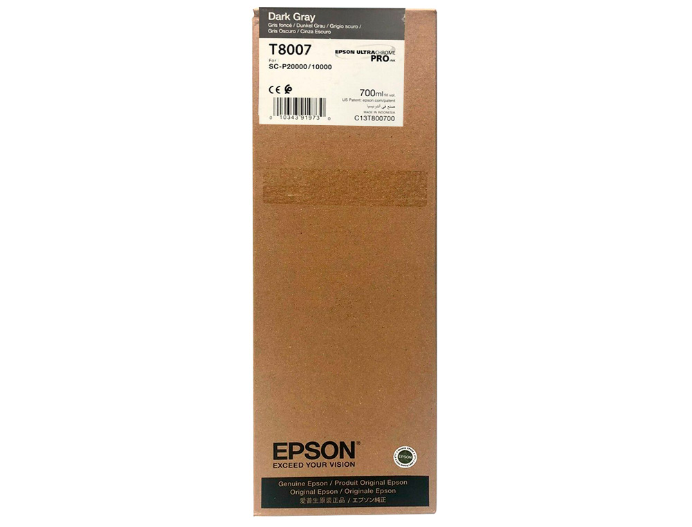 Ink-jet epson singlepack dark gray t800700 ultrachrome pro 700ml