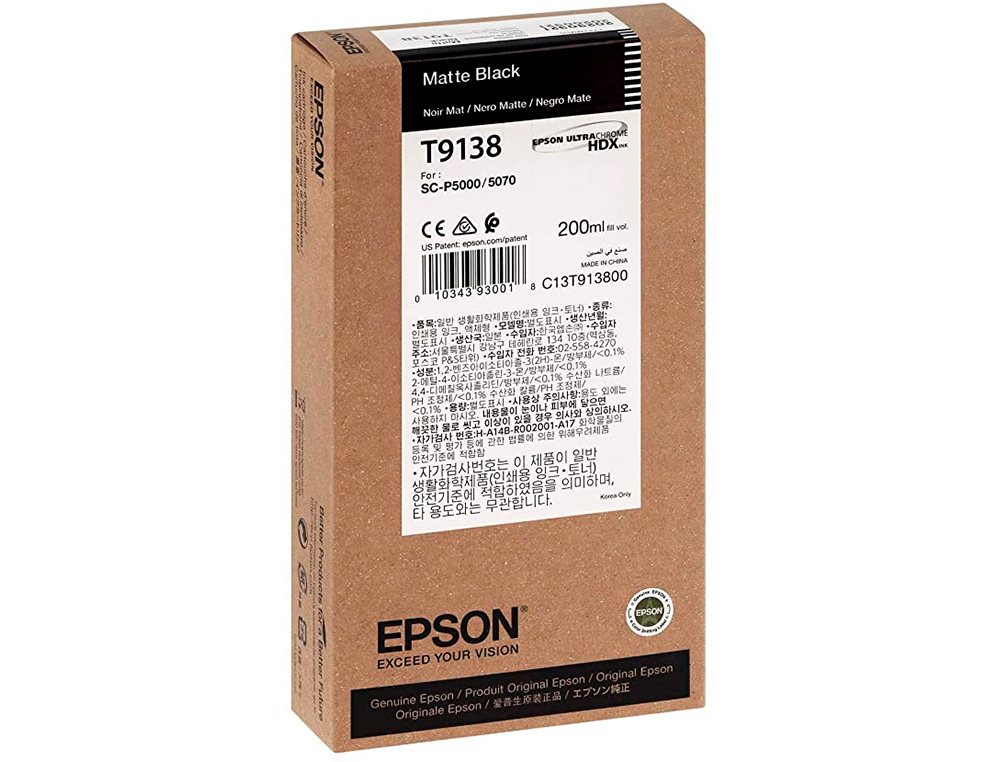 Ink-jet epson t9138 matte negro ink 200ml