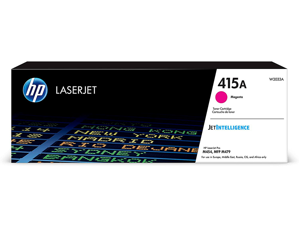 Toner hp 415a para hp color laserjet pro m454 mfp m479 magenta 2100p