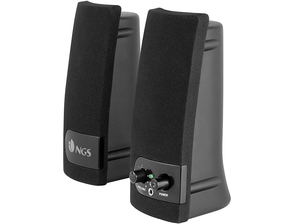 Altavoz ngs multimedia 2.0 rms 2w alimentacion usb con interruptor volumen color negro