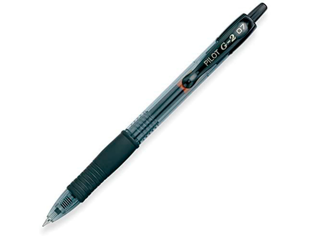 Boligrafo pilot g-2 negro tinta gel retractil sujecion de caucho en blister