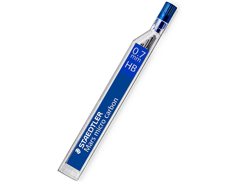 Minas staedtler mars micro grafito 0,7 mm hb tubo con 12 unidades blister de 2 unidades