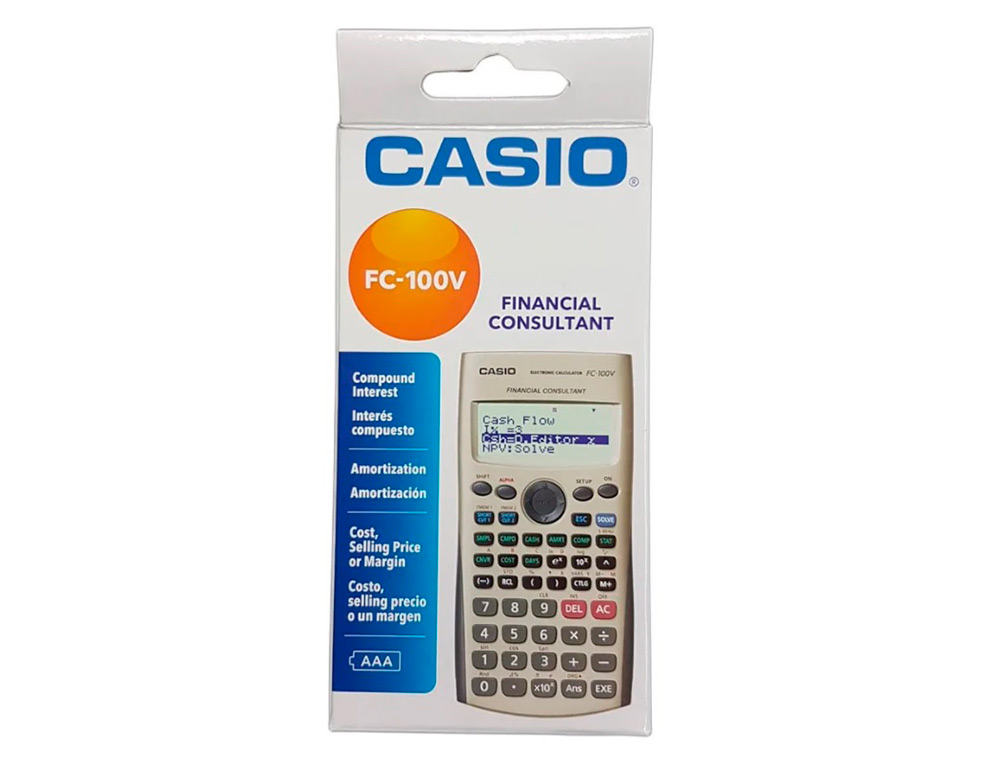 Aplicando Espinoso Cereal Supial Papelerías | CALCULADORA CASIO FC-100V FINANCIERA 4 LINEAS 10+2  DIGITOS ALMACENAMIENTO FLASH CALCULO DE GANANCIAS CON TAPA