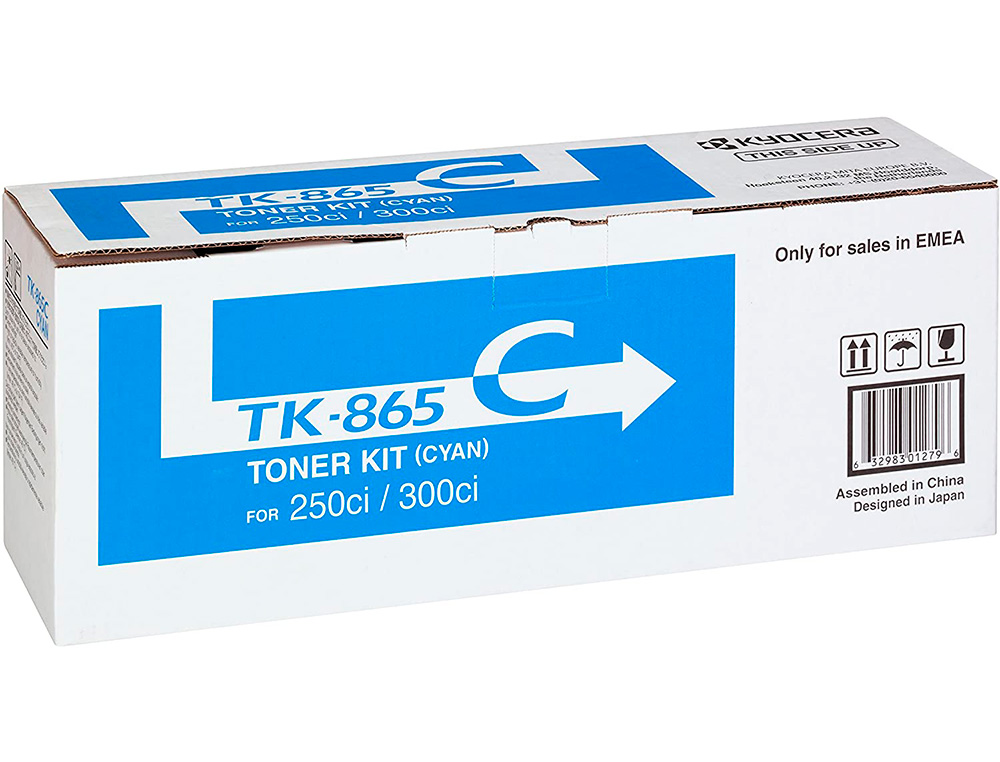 Toner kyocera -mita copiadora cian taskalfa 200ci / 300ci tk865c 12.000 paginas