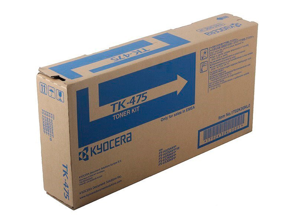 Toner kyocera -mita laser negro tk475 15.000 paginas fs6025/6030mfp fs-6525/6530