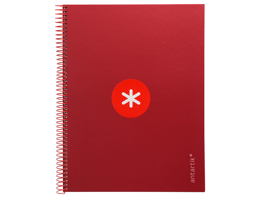 Cuaderno espiral liderpapel a4 micro antartik tapa forrada 80h 90 gr cuadro 5mm 1 banda 4 taladros frambuesa