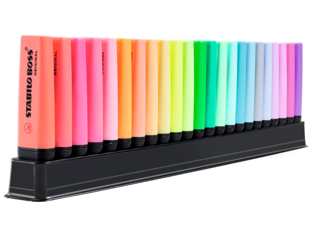 Rotulador stabilo boss fluorescente 70 deskset estuche de 23 unidades colores surtidos