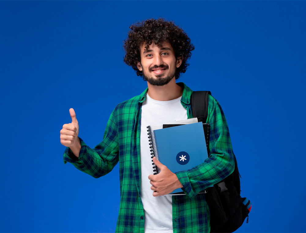 CUADERNO ESPIRAL A4 MICRO ANTARTIK TAPA FORRADA80H 90 GR HORIZONTAL 1 BANDA 4 TALADROS COLOR AZUL OSCURO