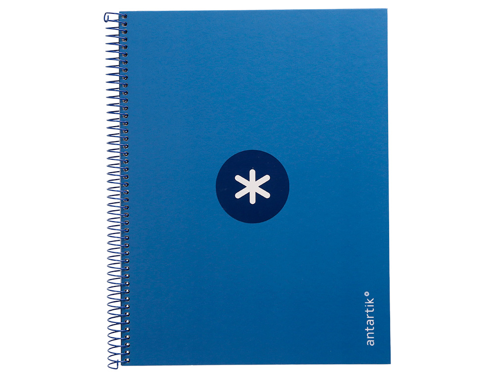 Cuaderno espiral liderpapel a4 micro antartik tapa forrada80h 90 gr horizontal 1 banda 4 taladros color azul oscuro