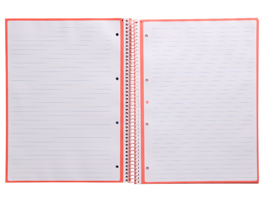 CUADERNO ESPIRAL A4 MICRO ANTARTIK TAPA FORRADA80H 90 GR HORIZONTAL 1 BANDA 4 TALADROS COLOR ROSA CLARO